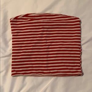 John Galt Red Striped Jenny Tube Top